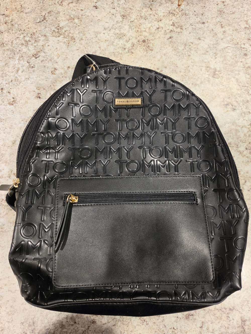 Tommy Hilfiger Black Logo Embossed Backpack
